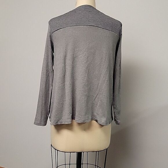 J. Jill perfect Pima Striped A-line top. Size M - Picture 3 of 6